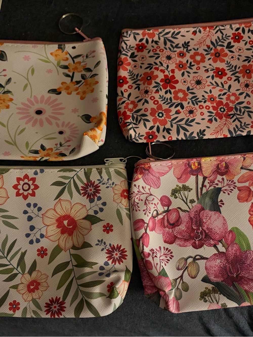 Floral Zip Pouch - Pink & Multicolor